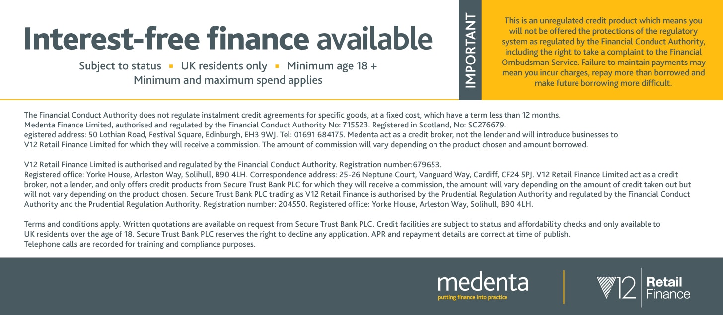 Medenta interest free finance available